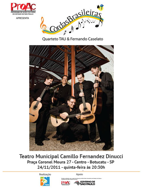 Quarteto TAU e Fernando Caselato no Teatro Municipal de Botucatu