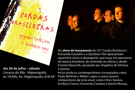 Lançamento do CD Cordas Brasileiras na Livraria da Vila Shopping Higienópolis