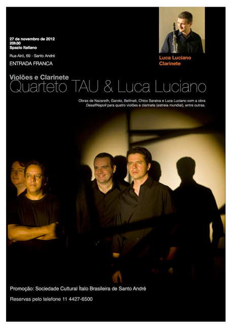Quarteto TAU e Luca Luciano em Santo André no Spazio Italiano