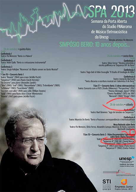 Simpósio Berio: 10 anos depois na UNESP - Instituto de Artes - Campus da Barra Funda 