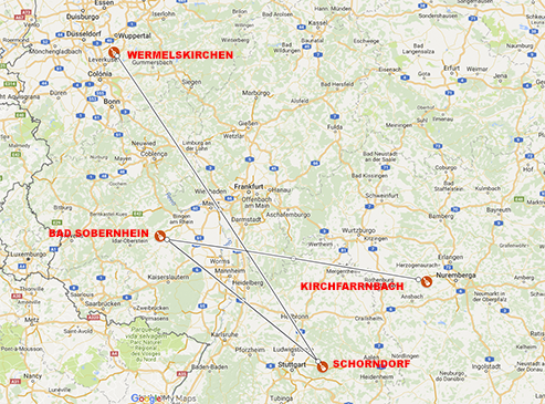 mapa da turnê